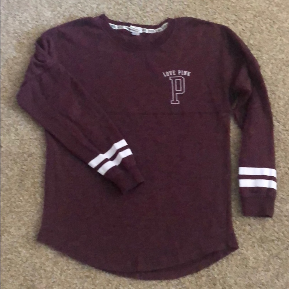 PINK crew neck sweatshirt- size SM maroon